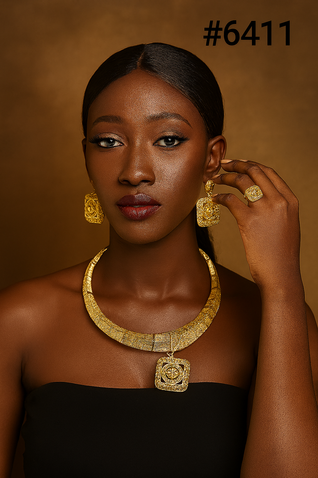 Gold Plated Short Necklace Set, PMJ Model No: 6411