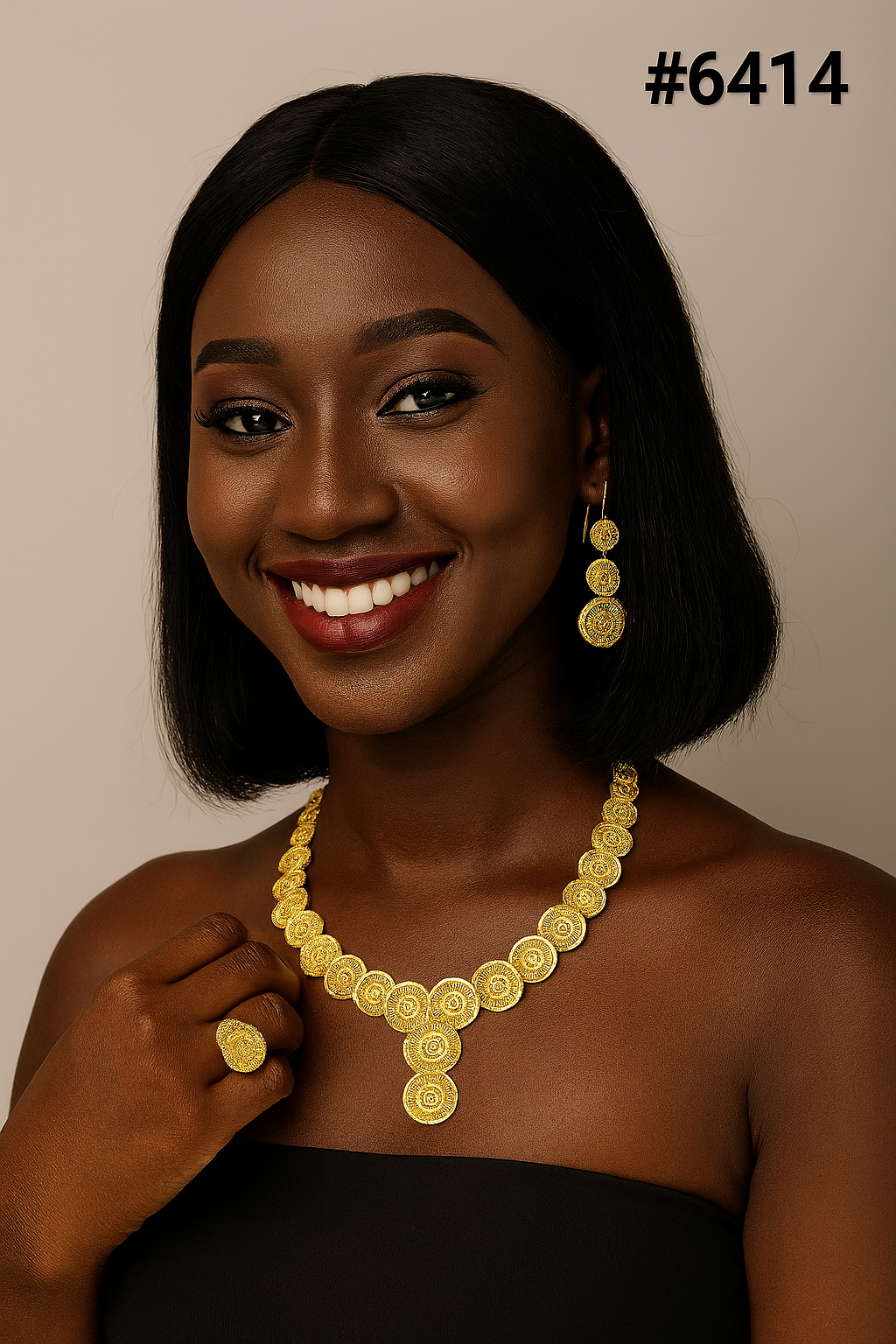 Gold Plated Short Necklace Set, PMJ Model No: 6414