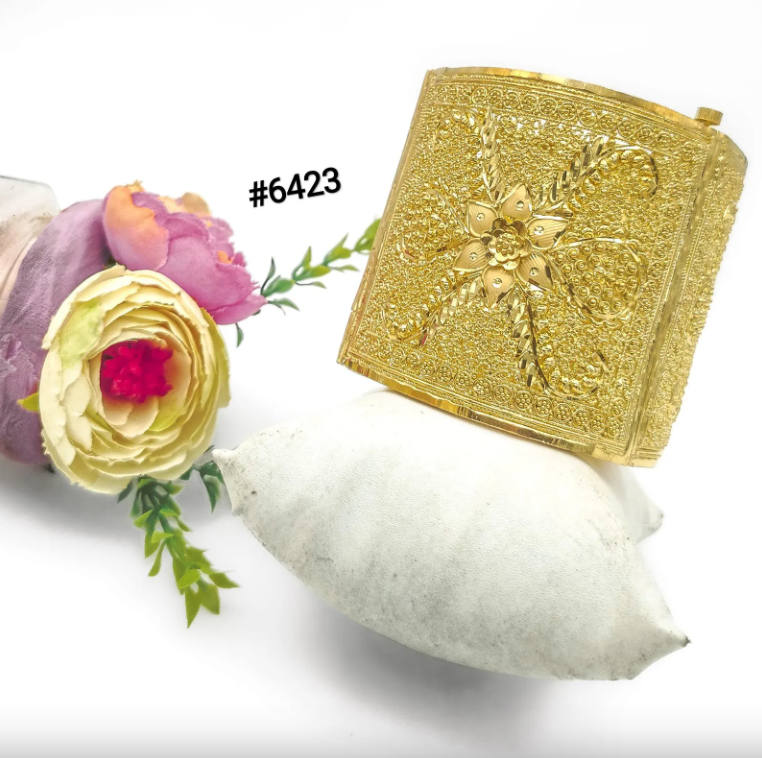 Gold Plated Bridal Wear Bangles, PMJ Model No: 6423