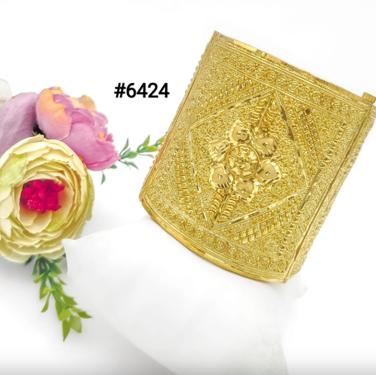 Gold Plated Bridal Wear Bangles, PMJ Model No: 6424