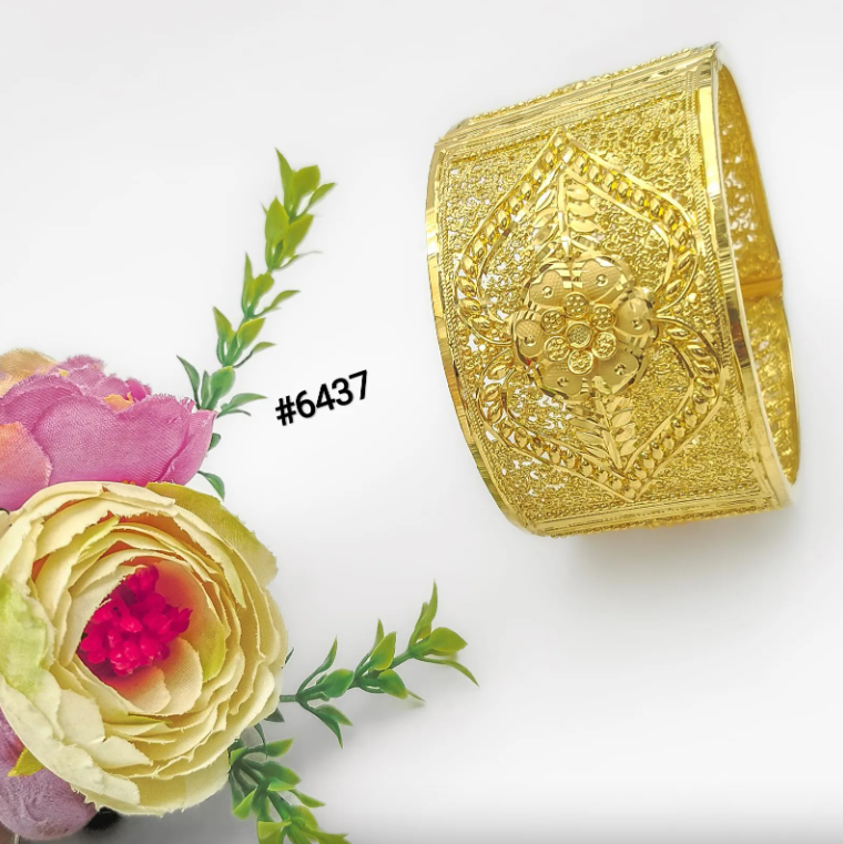 Gold Plated Bridal Wear Bangles, PMJ Model No: 6437