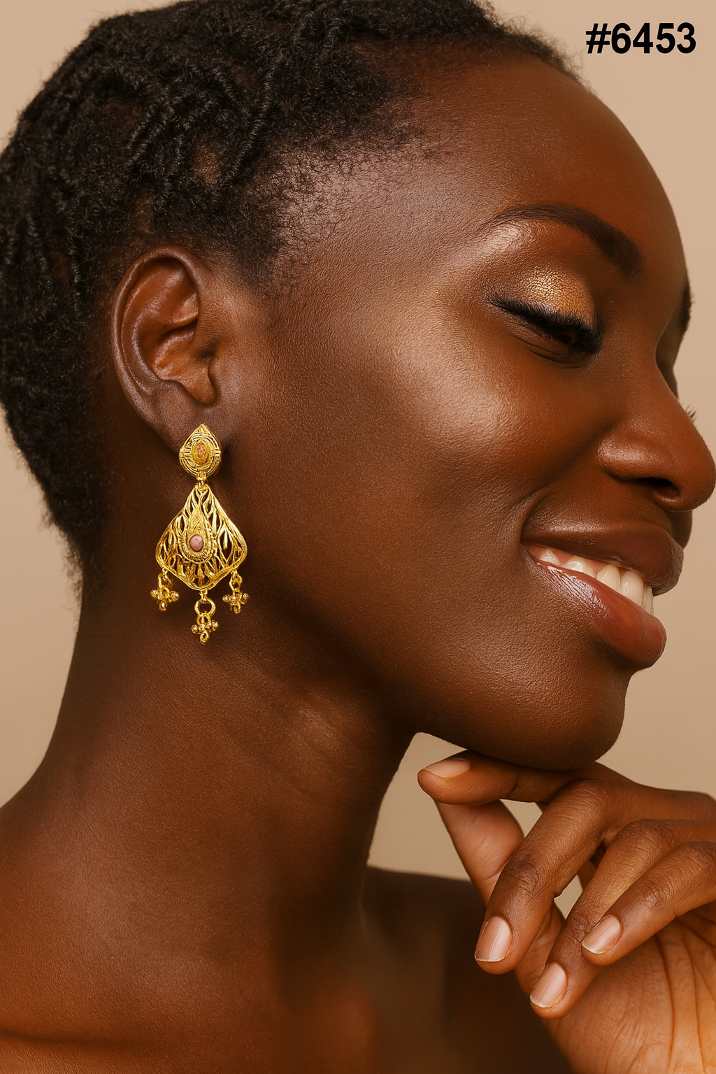 Gold Plated Designer Earrings, PMJ Model No: 6453