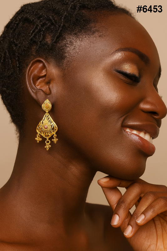 Gold Plated Designer Earrings, PMJ Model No: 6453