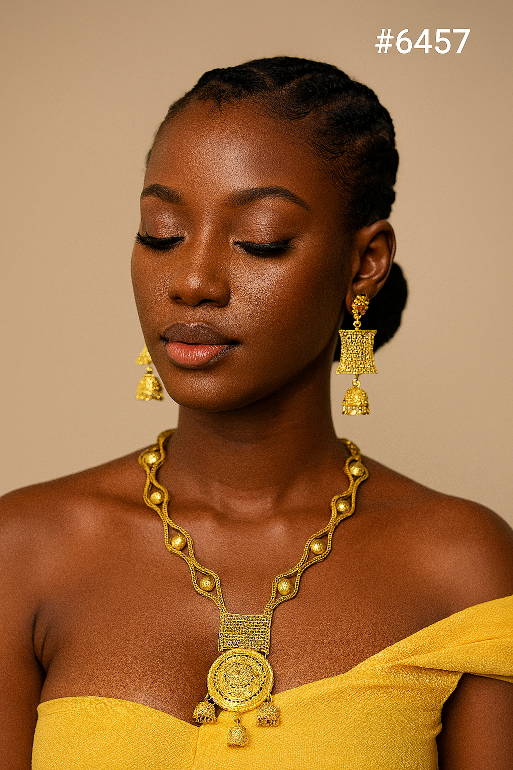 Gold Plated Long Necklaces Set, PMJ Model No: 6457