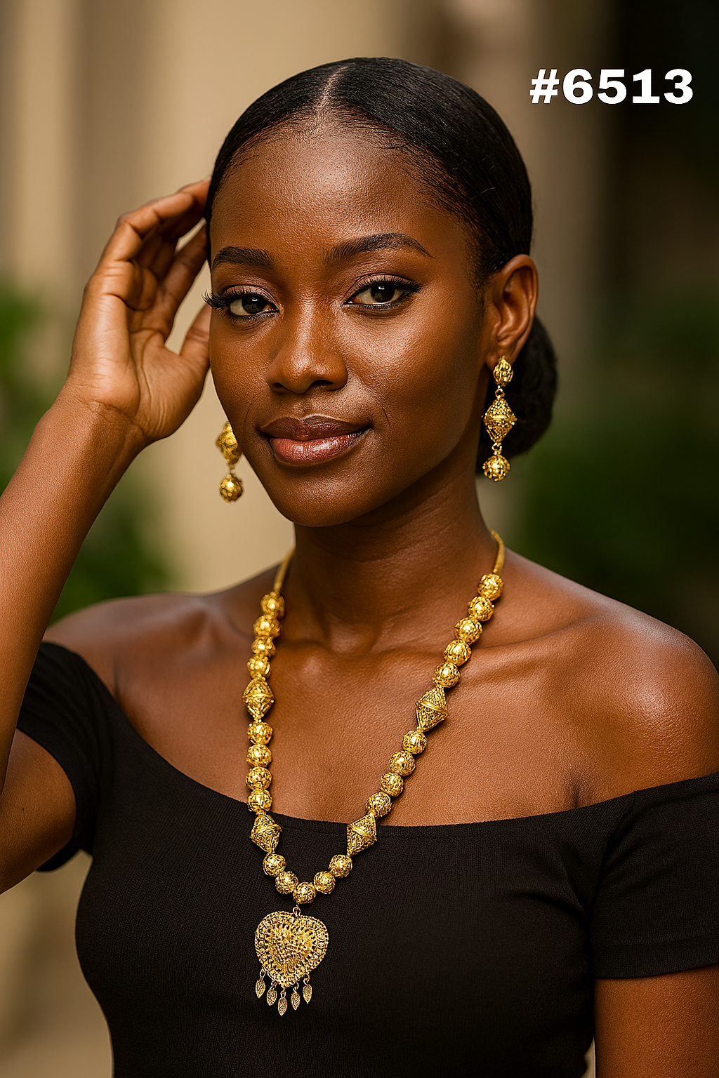 Exclusive Gold Plated Long Necklaces Set, PMJ Model No: 6513