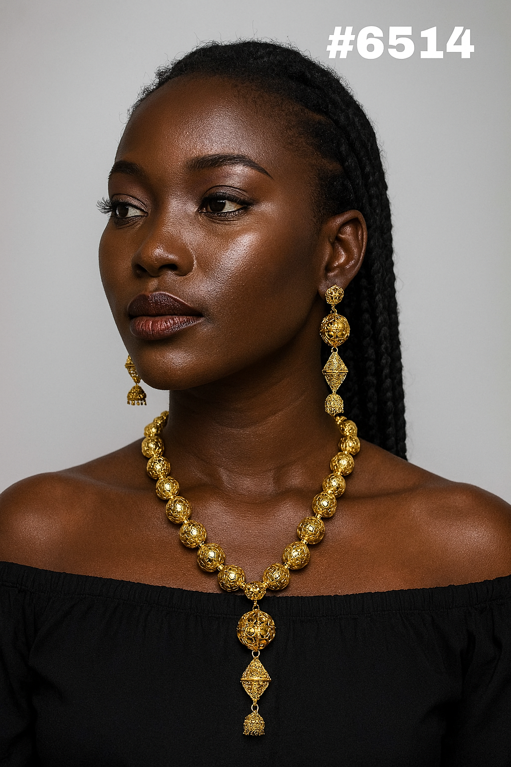 Exclusive Gold Plated Long Necklaces Set, PMJ Model No: 6514