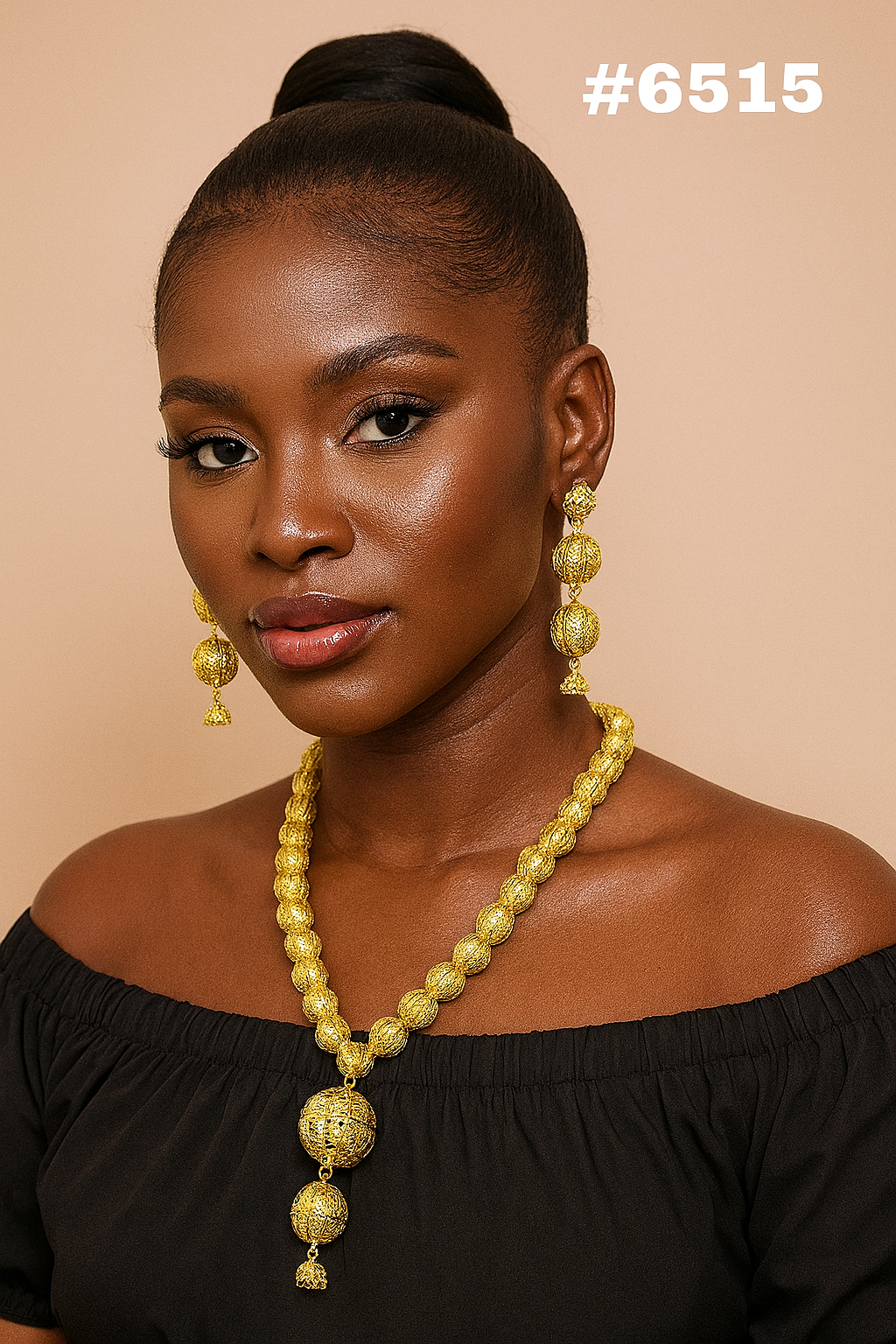 Exclusive Gold Plated Long Necklaces Set, PMJ Model No: 6515