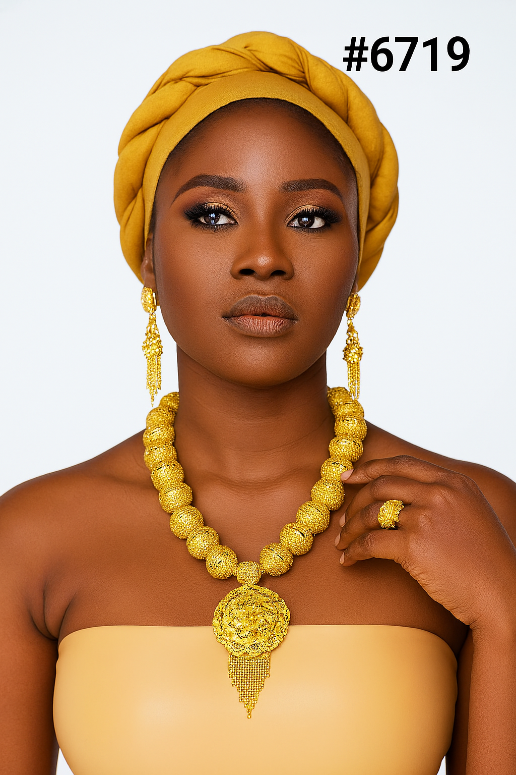 Exclusive Gold Plated Long Necklaces Set, PMJ Model No: 6719