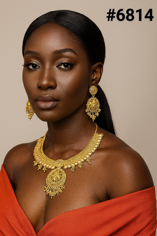 Gold Plated Small Necklace Set, PMJ Model No: 6814