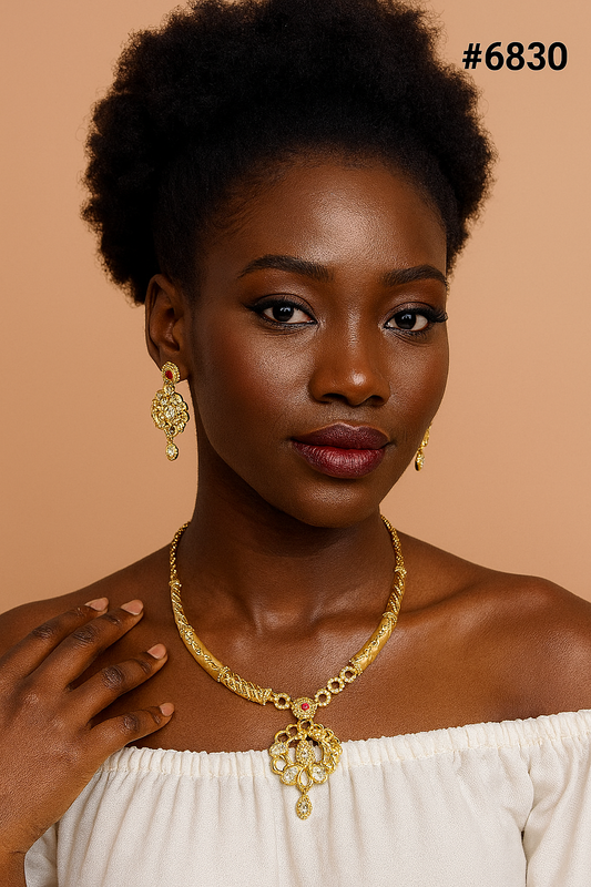 Gold Plated Small Necklace Set PMJ Model No : 6830