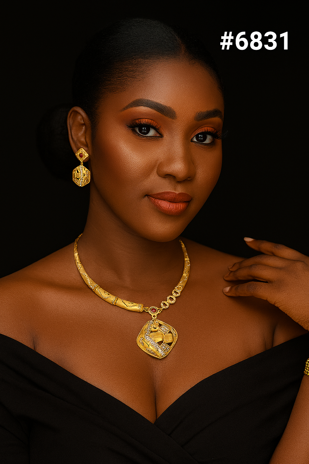 Gold Plated Small Necklace Set PMJ Model No : 6831