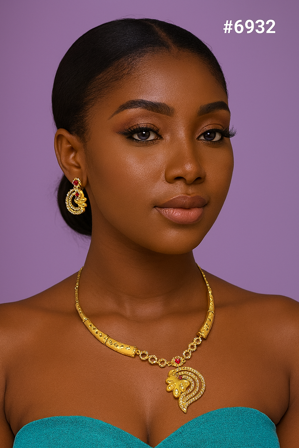 Gold Plated Small Necklace Set PMJ Model No : 6932