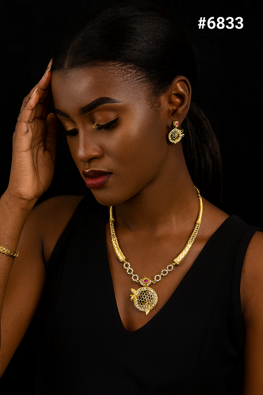 Gold Plated Small Necklace Set PMJ Model No : 6833