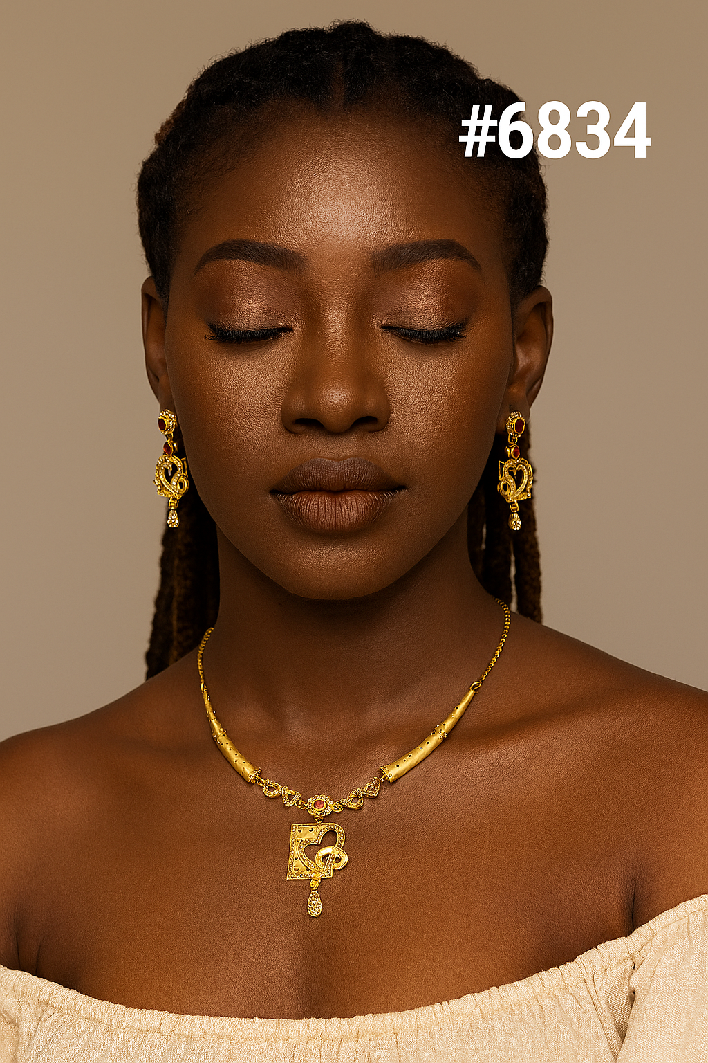 Gold Plated Small Necklace Set PMJ Model No : 6834