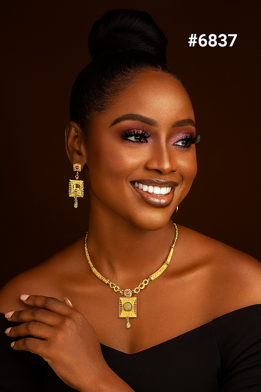 Gold Plated Small Necklace Set PMJ Model No : 6837