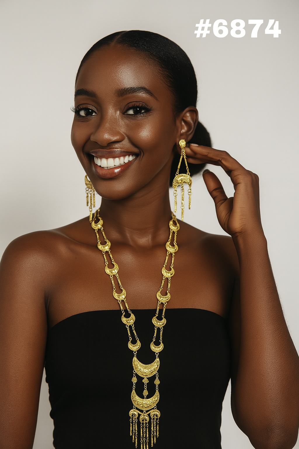 Gold Plated Long Necklace Set PMJ Model No : 6874