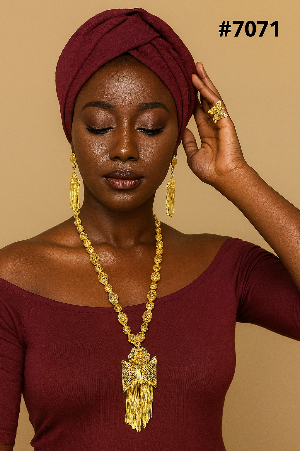 Gold Plated Long Necklace 1 Gram Gold Plated Jewellery PMJ Model No : 7071