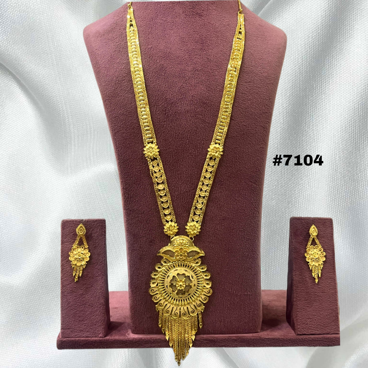 Exclusive Gold Plated Long Necklace Set, PMJ Model No: 7104