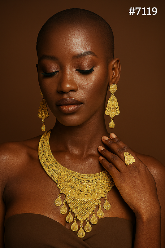 Gold Plated Short Necklace Set, PMJ Model No: 7119