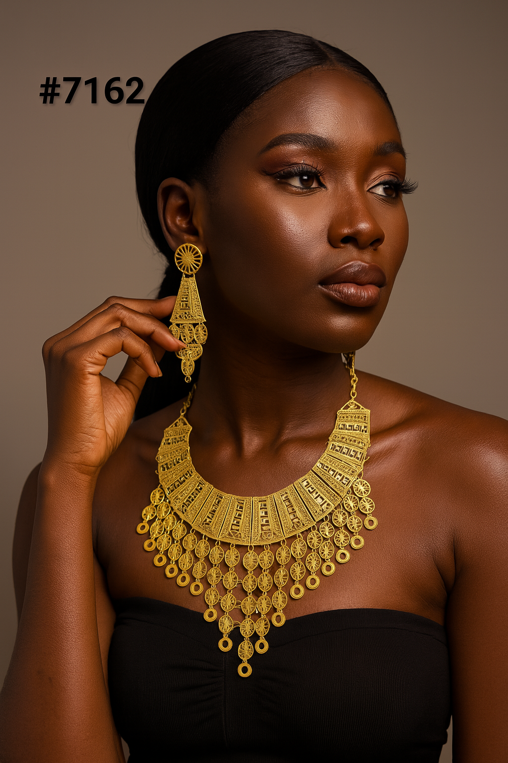 Gold Plated Short Necklace 1 Gram Gold Plated Jewellery PMJ Model No : 7162