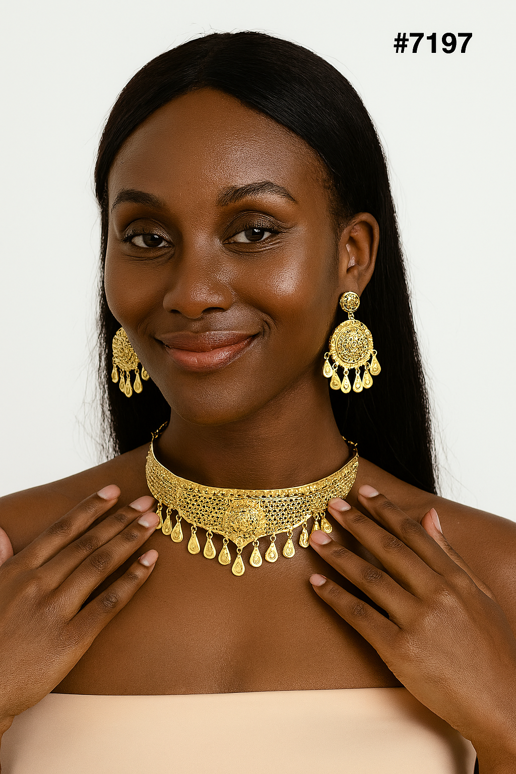Gold Plated Short Necklace 1 Gram Gold Plated Jewellery PMJ Model No : 7197