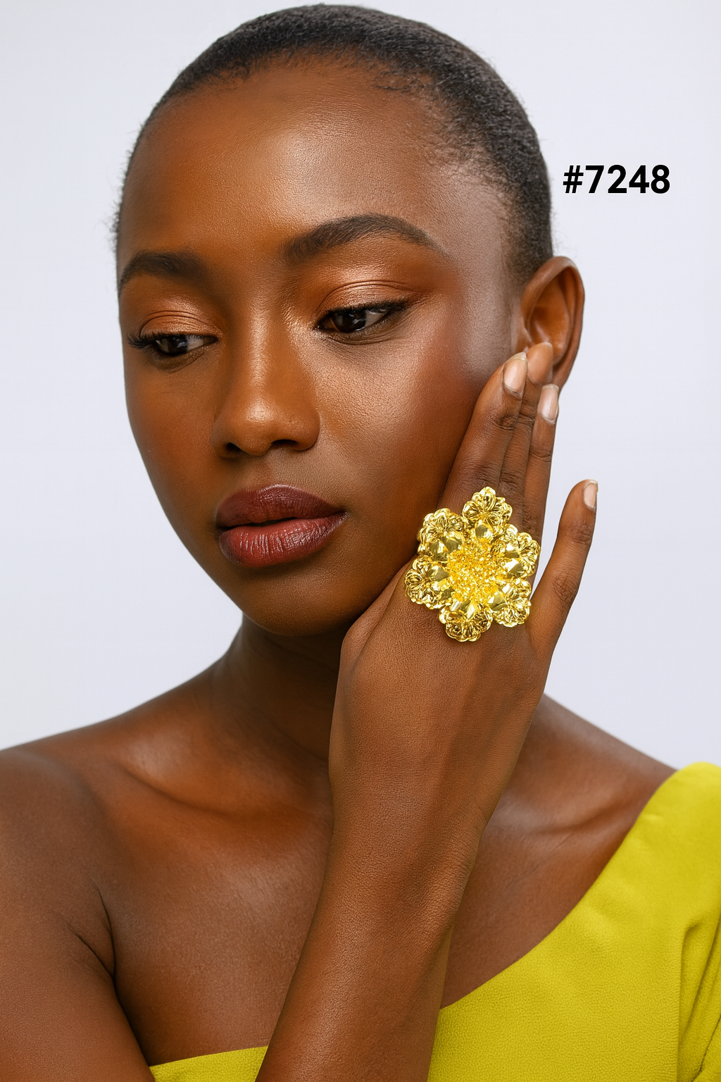 Gold Plated Finger Ring 1 Gram Gold Plated Jewellery PMJ Model No : 7248