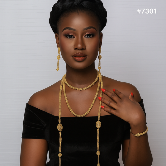 Gold Plated LONG NECKLACE 1 Gram Gold Plated Jewellery PMJ Model No : 7301