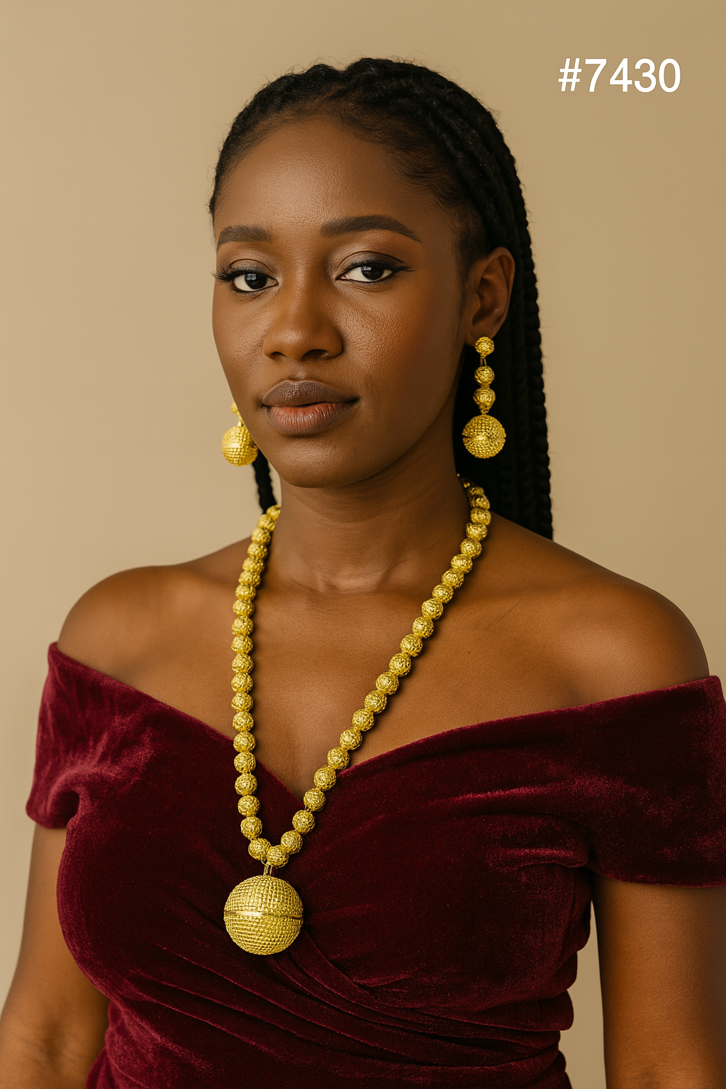 Exclusive Gold Plated Long Necklaces Set, PMJ Model No : 7430