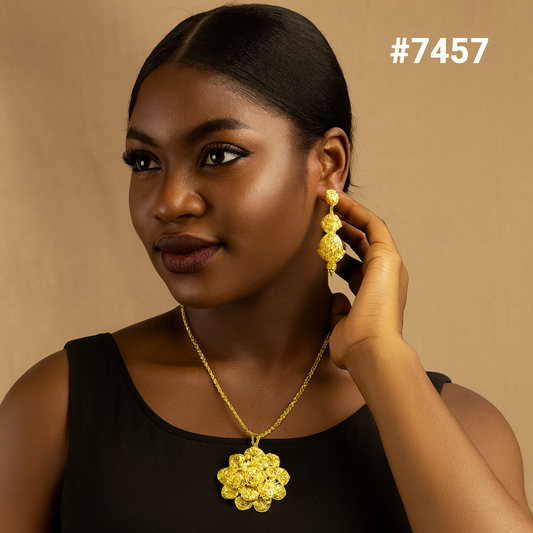 Gold Plated LONG Pendant NECKLACE 1 Gram Gold Plated Jewellery PMJ Model No : 7457