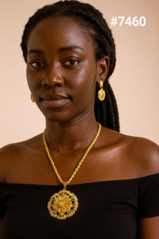 Gold Plated LONG Pendant NECKLACE 1 Gram Gold Plated Jewellery PMJ Model No : 7460