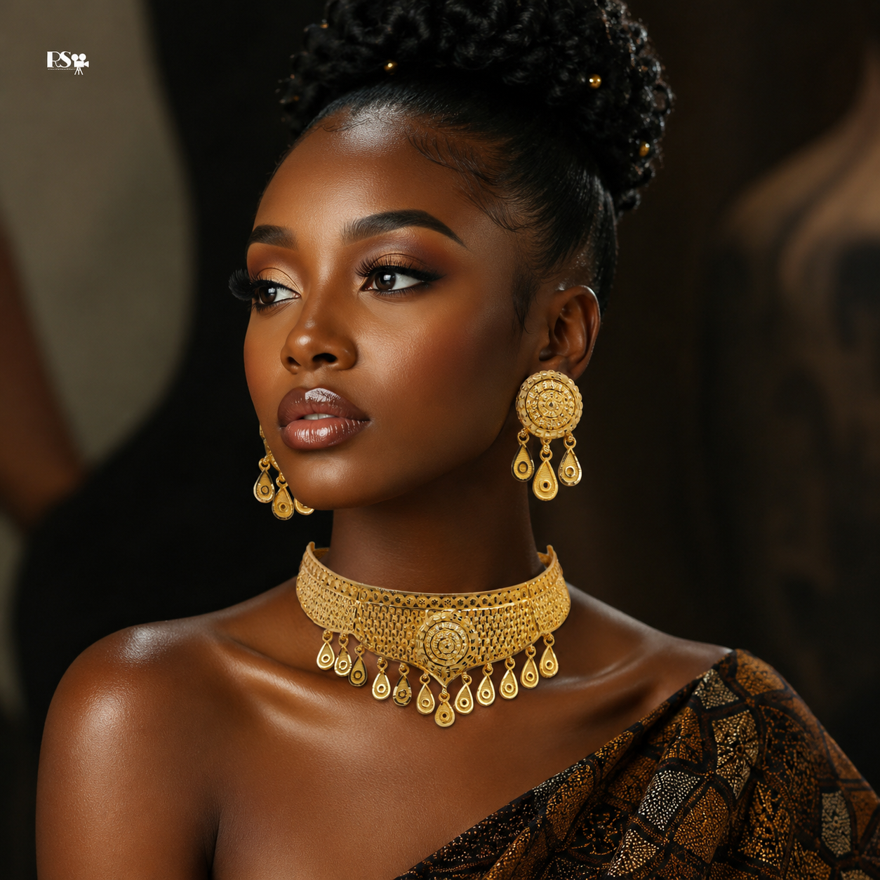 Gold Plated Short Necklace 1 Gram Gold Plated Jewellery PMJ Model No : 7526