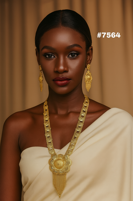 Gold Plated LONG NECKLACE 1 Gram Gold Plated Jewellery PMJ Model No : 7564