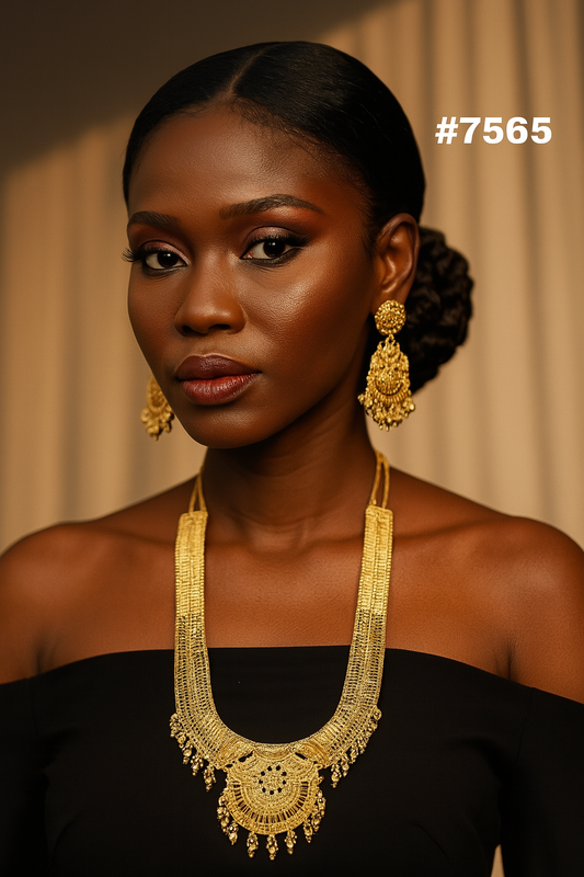 Gold Plated LONG NECKLACE 1 Gram Gold Plated Jewellery PMJ Model No : 7565