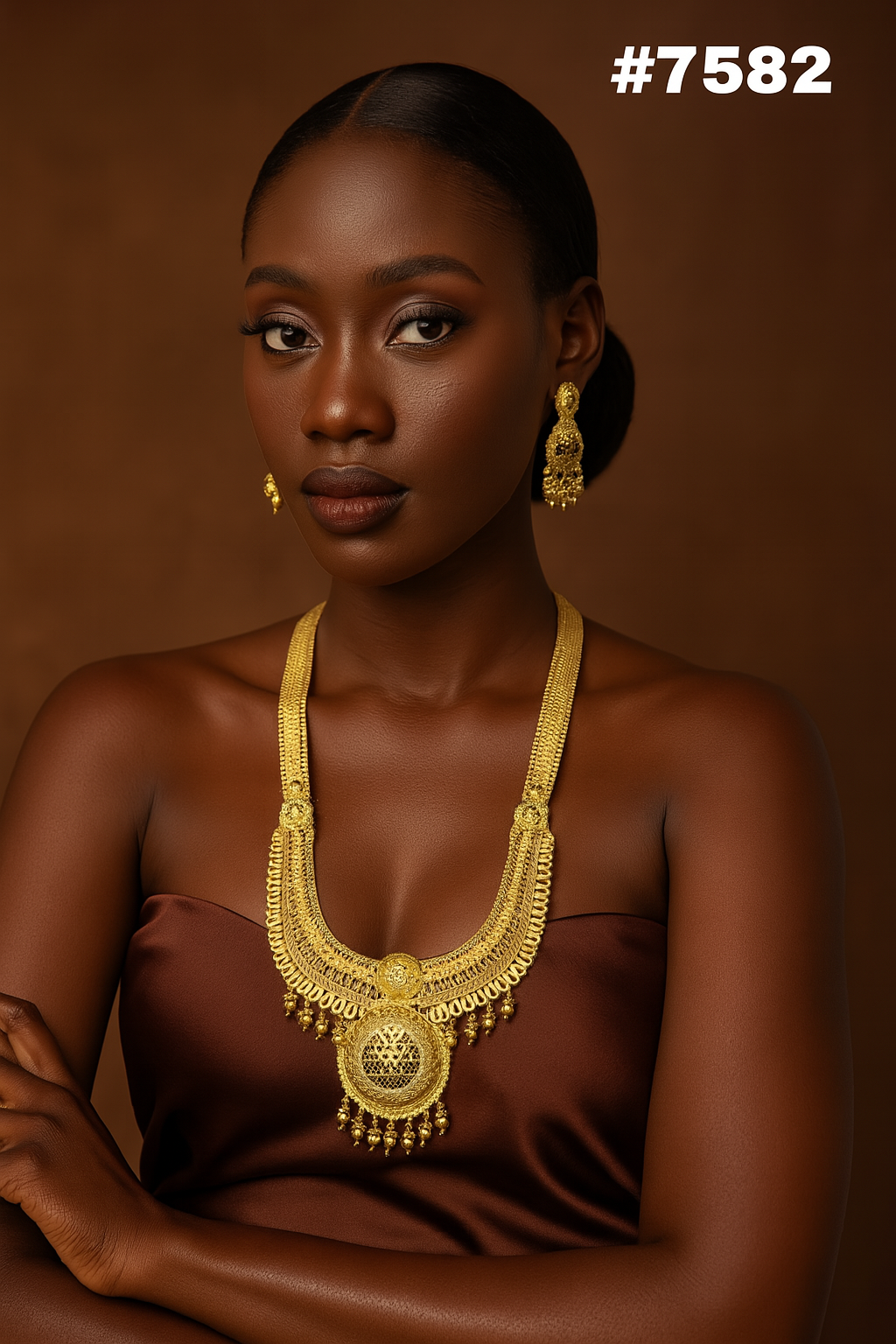 Gold Plated LONG NECKLACE 1 Gram Gold Plated Jewellery PMJ Model No : 7582