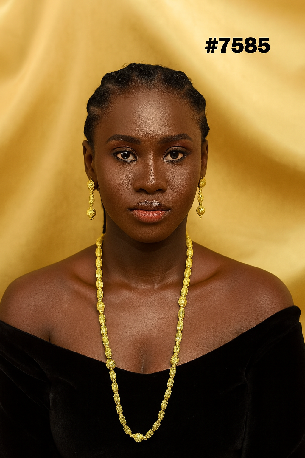 Gold Plated LONG NECKLACE 1 Gram Gold Plated Jewellery PMJ Model No : 7585