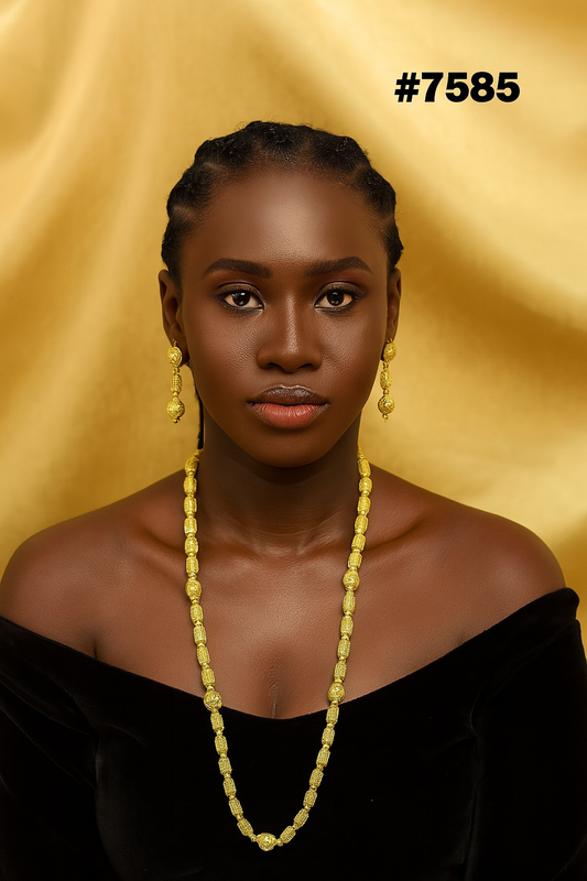 Gold Plated LONG NECKLACE 1 Gram Gold Plated Jewellery PMJ Model No : 7585