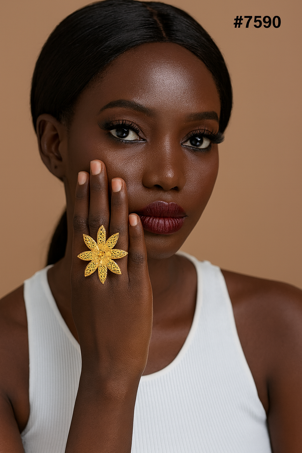 Gold Plated Finger Ring 1 Gram Gold Plated Jewellery PMJ Model No : 7590