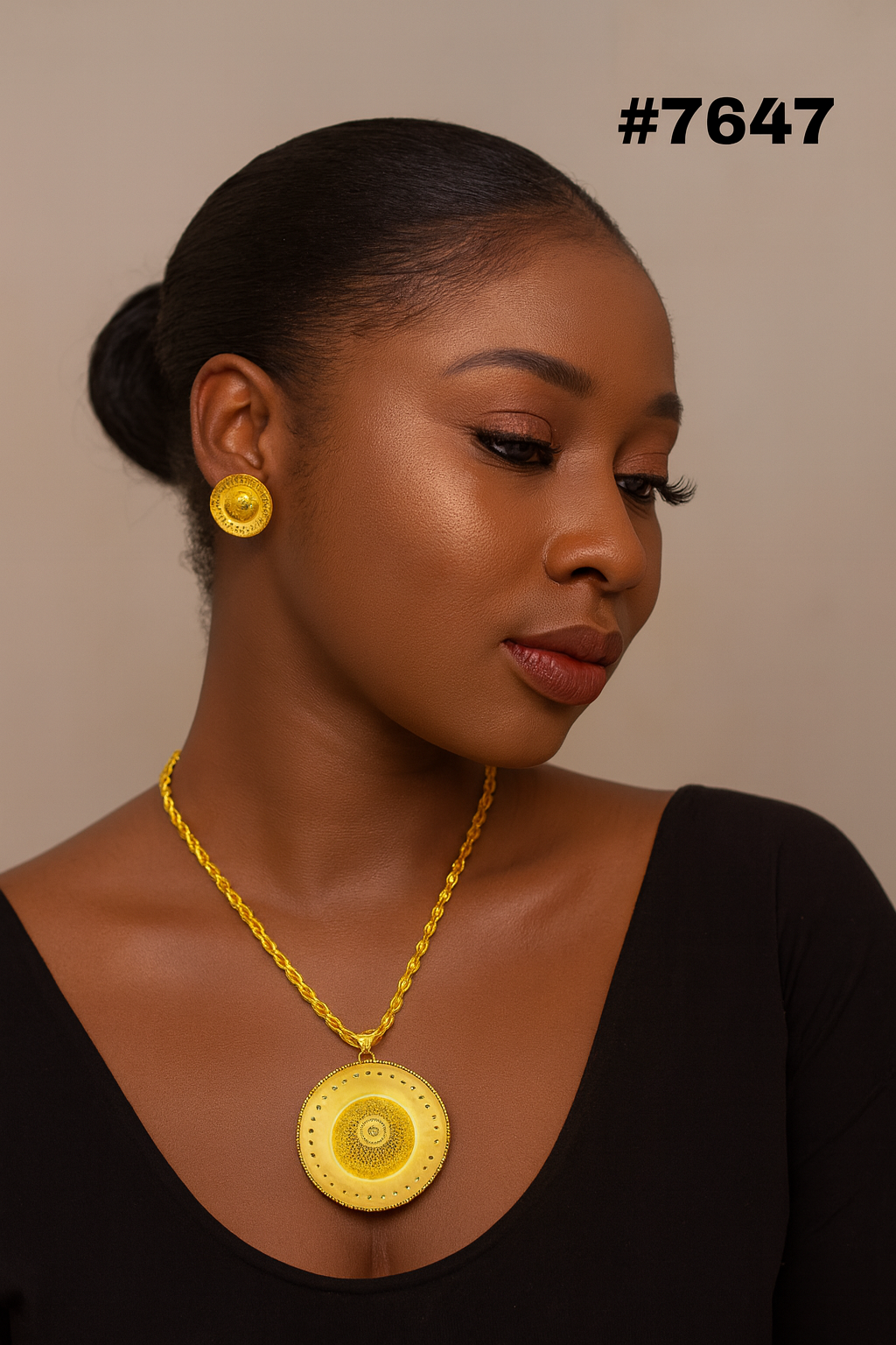 Gold Plated LONG Pendant NECKLACE 1 Gram Gold Plated Jewellery PMJ Model No : 7647