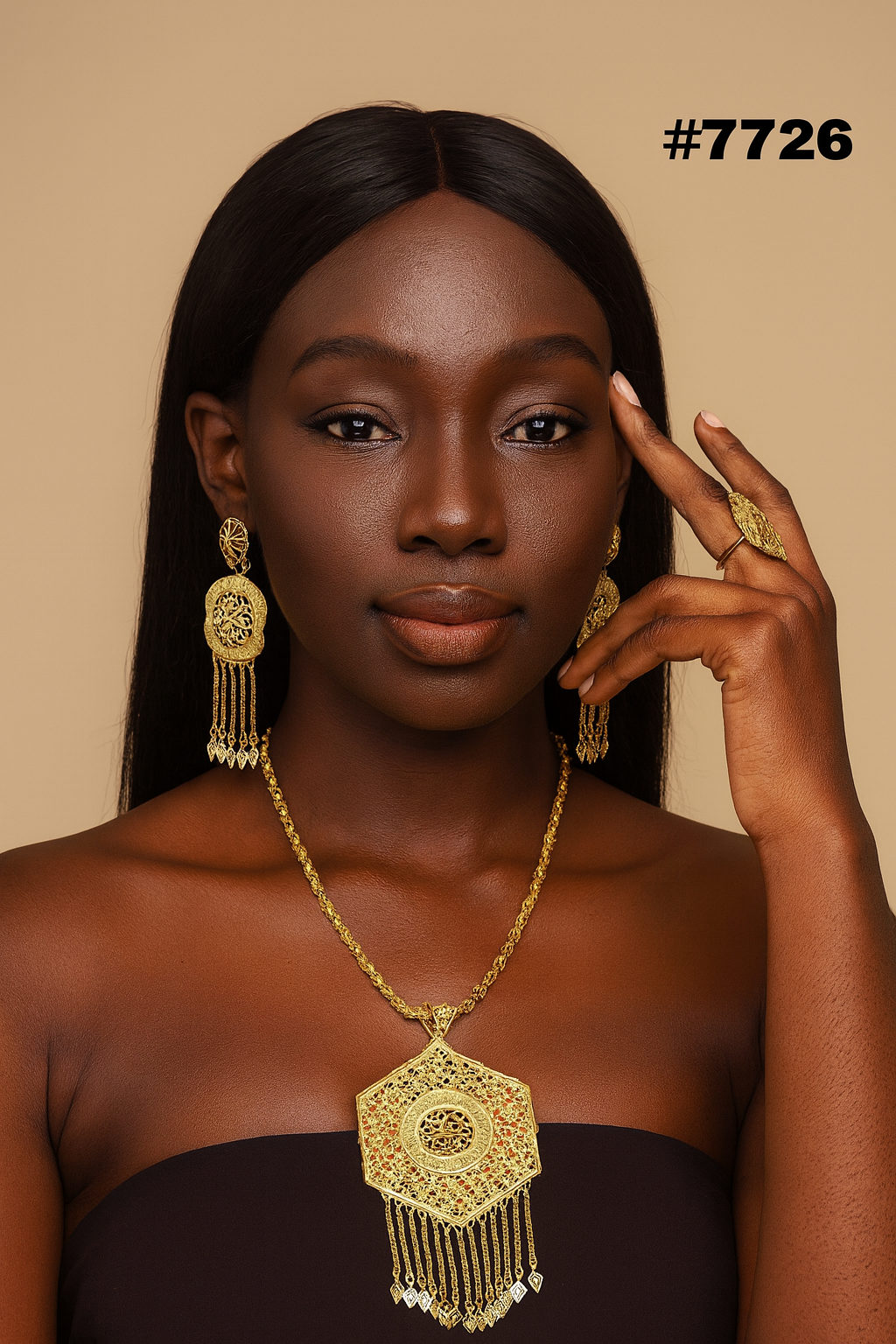 Gold Plated LONG Pendant NECKLACE 1 Gram Gold Plated Jewellery PMJ Model No : 7726