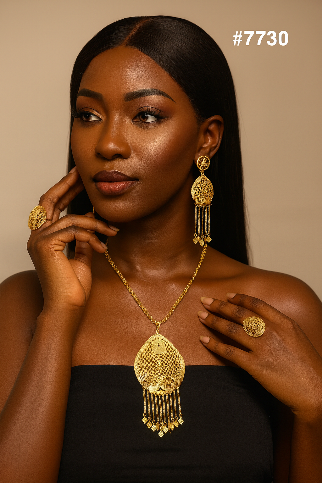 Gold Plated LONG Pendant NECKLACE 1 Gram Gold Plated Jewellery PMJ Model No : 7730