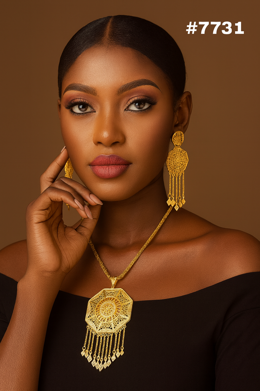 Gold Plated LONG Pendant NECKLACE 1 Gram Gold Plated Jewellery PMJ Model No : 7731