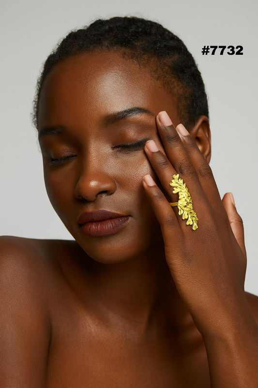 Gold Plated Finger Ring 1 Gram Gold Plated Jewellery PMJ Model No : 7732