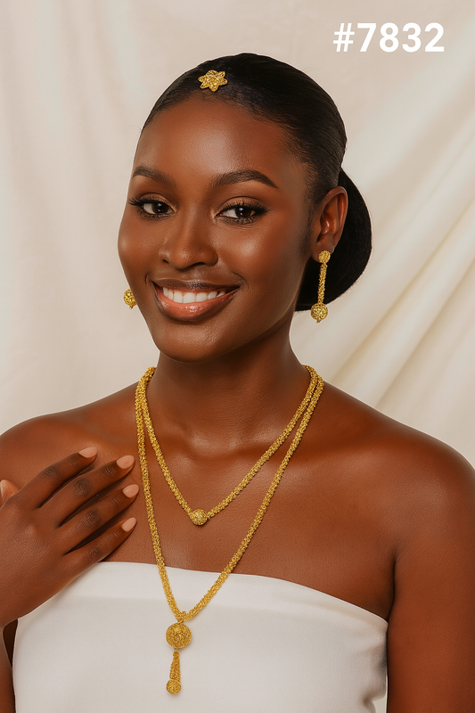 Gold Plated LONG NECKLACE 5 Gram Gold Plated Jewellery PMJ Model No : 7832