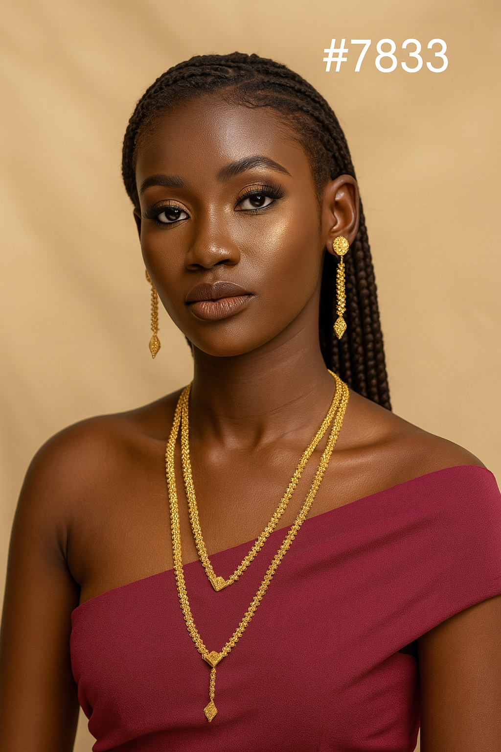 Gold Plated LONG NECKLACE 5 Gram Gold Plated Jewellery PMJ Model No : 7833