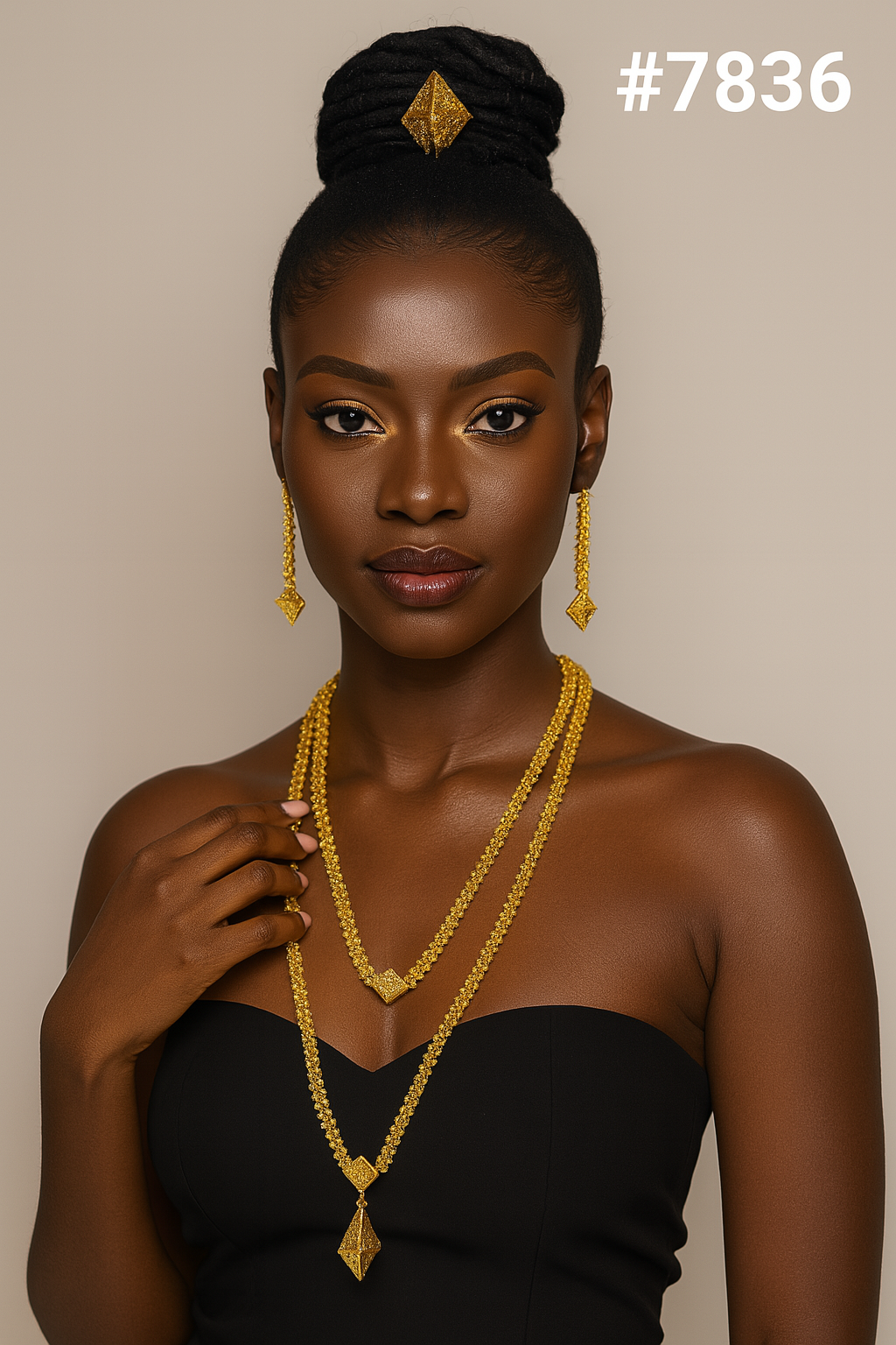 Gold Plated LONG NECKLACE 5 Gram Gold Plated Jewellery PMJ Model No : 7836