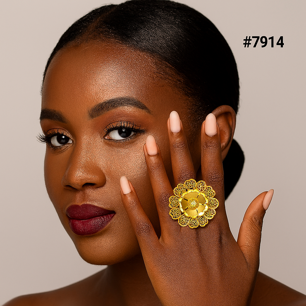 Gold Plated Finger Ring 5 Gram Gold Plated Jewellery PMJ Model No : 7914