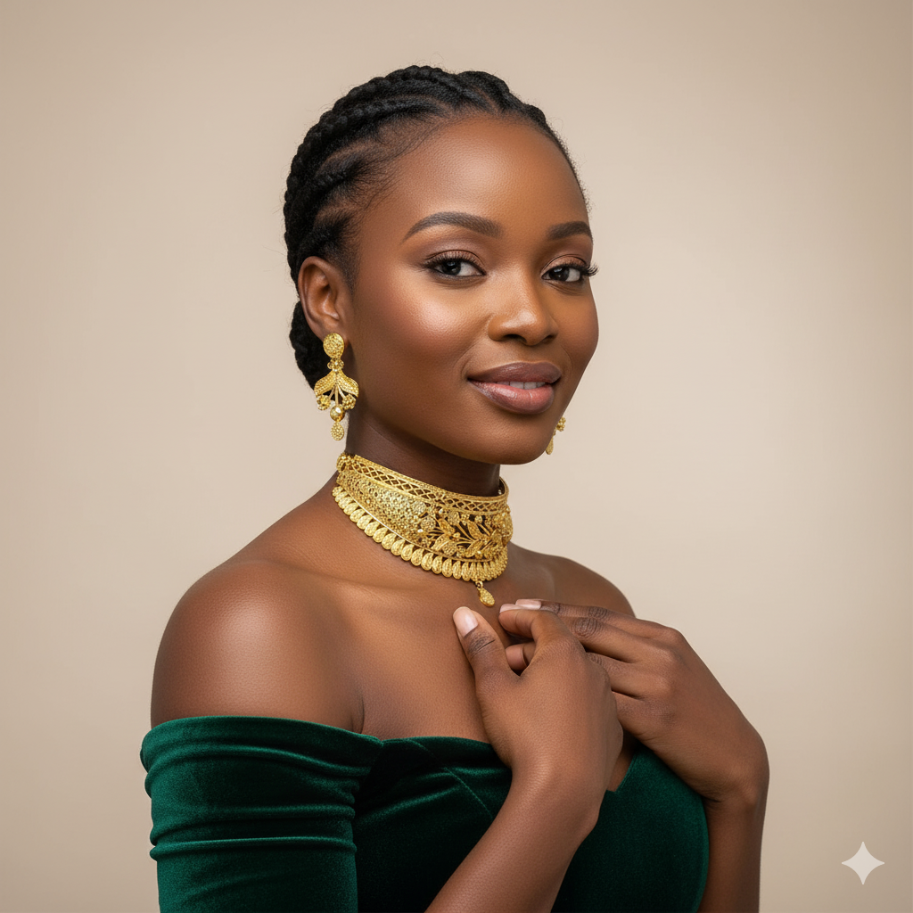 Gold Plated Short NECKLACE 5 Gram Gold Plated Jewellery PMJ Model No : 7948