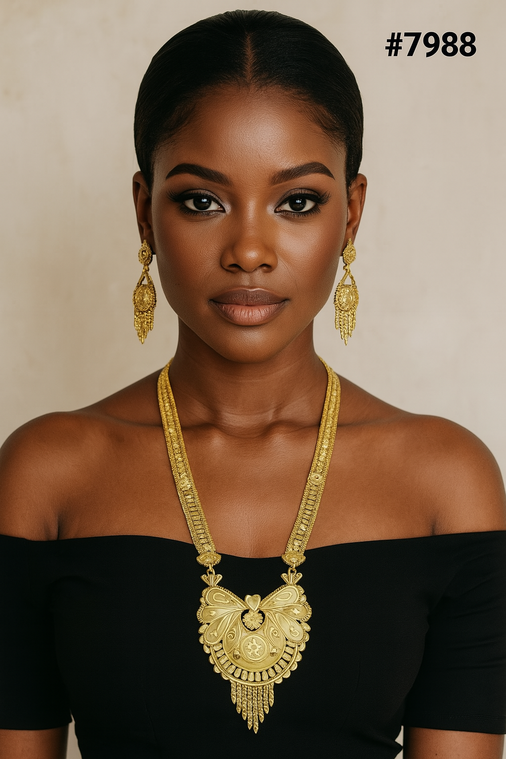 Gold Plated LONG NECKLACE 5 Gram Gold Plated Jewellery PMJ Model No : 7988