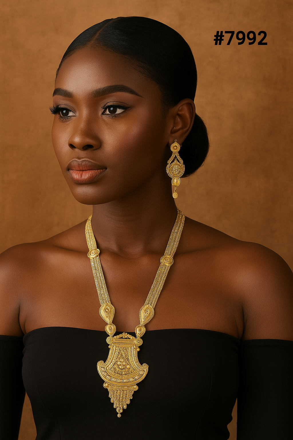 Gold Plated LONG NECKLACE 5 Gram Gold Plated Jewellery PMJ Model No : 7992