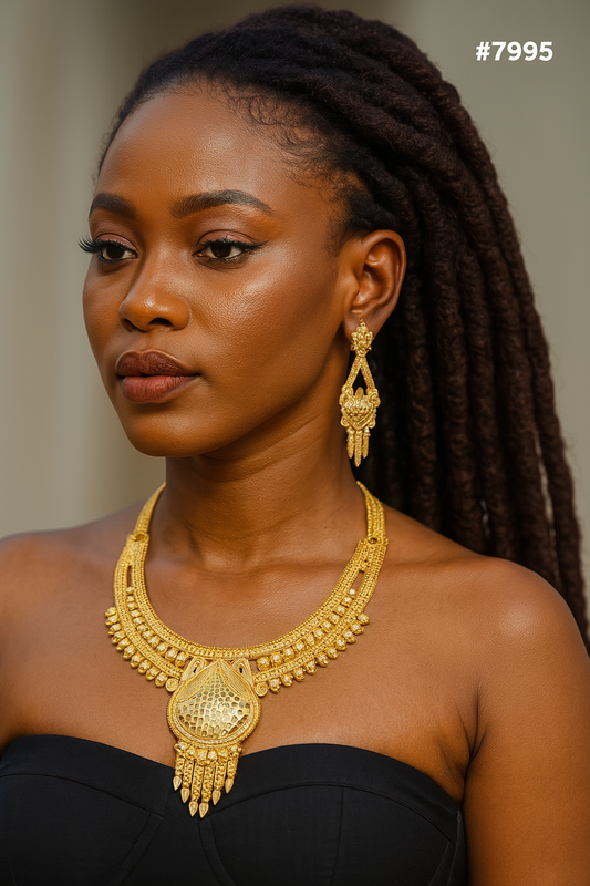 Gold Plated Short NECKLACE 5 Gram Gold Plated Jewellery PMJ Model No : 7995